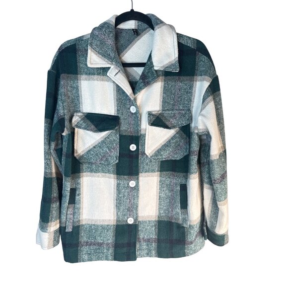 2/$30 Zaful Medium Womens Plaid Button-Up Jacket - Picture 1 of 13